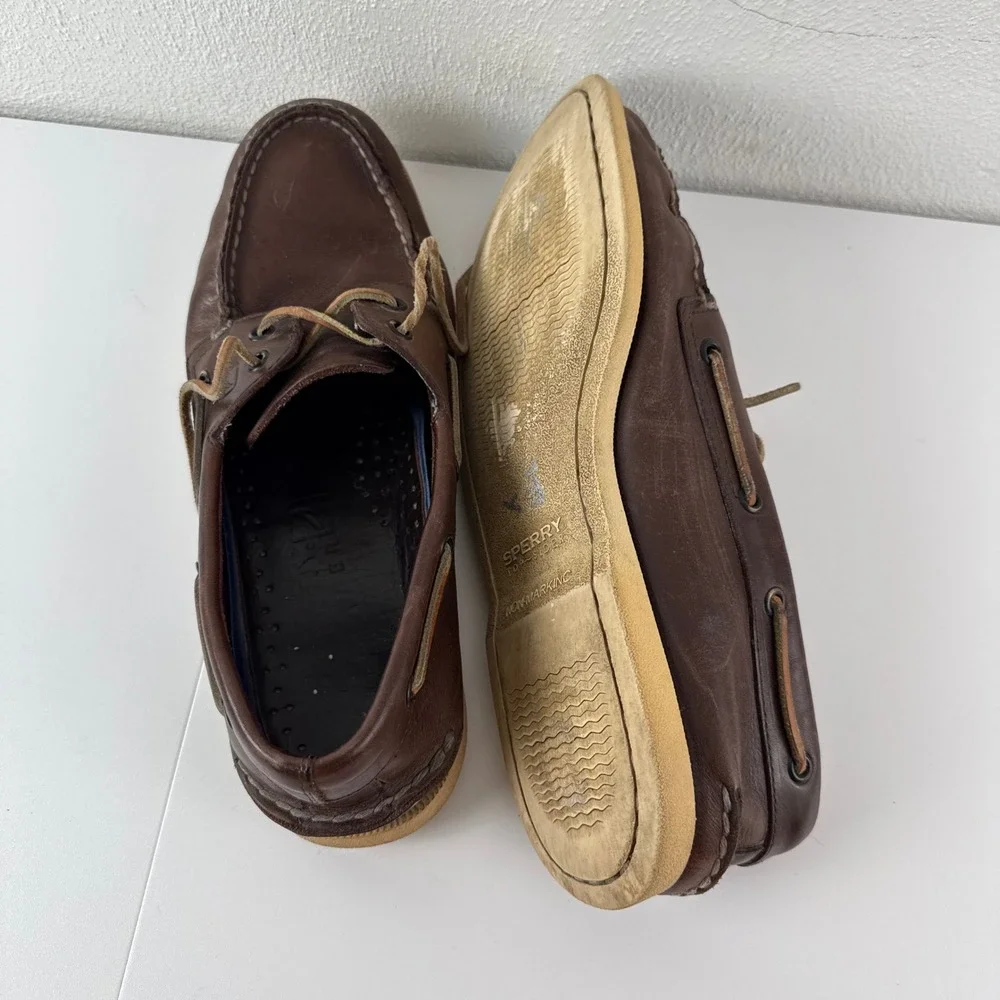 Sperry Top-Sider Mens Authentic Original Boat Shoes Brown Leather 0195115 9.5M